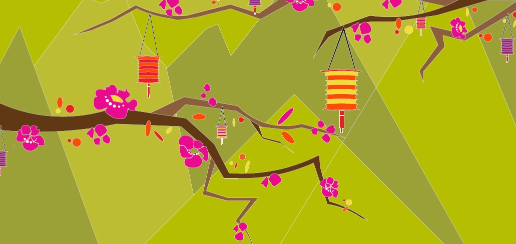 Wokdragon plum blossom and lantern illustration
